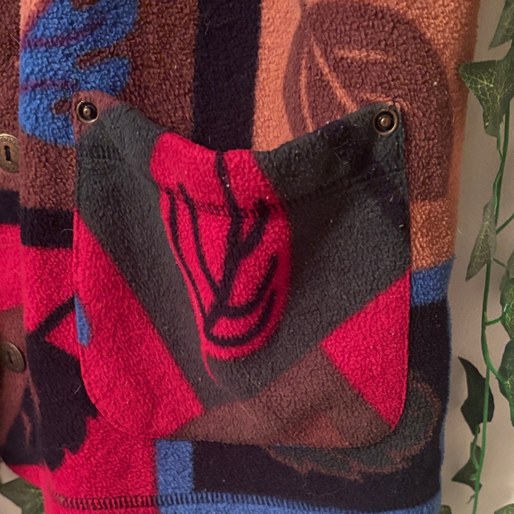 2000’s Colorful Leaf Patterned Jacket - image 2